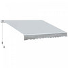 Outsunny 12' X 8' Retractable Awning Patio Awnings Sun Shade Shelter With Manual Crank Handle, Uv & |Outsunny 11.8x8.2pi Auvent De Terrasse Retractable Manuel Resistant A L'eau Pare-soleil Exterieur Po
