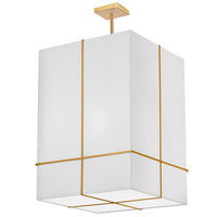 Dainolite Raquel 4 Light Incandescent Pendant Gold White Shade Lamp