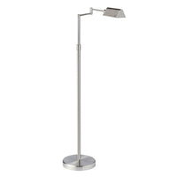 Dainolite LED Swing Arm Floor Lamp 9w Satin Nickel Finish