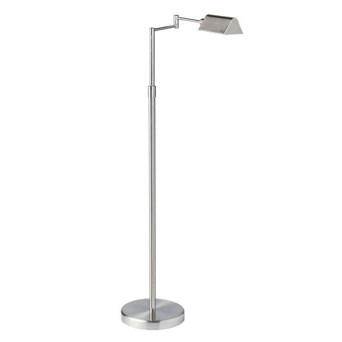 Dainolite LED Swing Arm Floor Lamp 9w Satin Nickel Finish