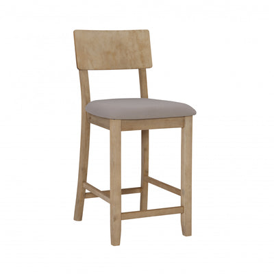 Jorissen Linen-Look Fabric Counter-Height Stool - Grey|Tabouret Jorissen de hauteur comptoir en tissu d’apparence lin - gris