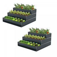 Costway 2 Pcs 3-tier Raised Garden Bed,47