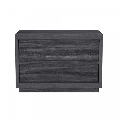 Navis Contemporary 32" Nightstand in Charcoal Gray (2-Drawer) | Table de nuit contemporaine Navis 81 cm en gris charbon (2 tiroirs)