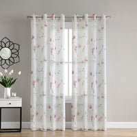 Habitat Symphony Rose Sheer Grommet Curtain Panel - 52 x 95