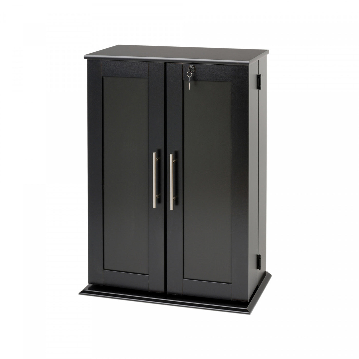 Locking Media Storage with Shaker Doors Black The Brick
