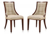 Manhattan Comfort Set of 2 Fifth Avenue Faux Leather Dining Chairs - Cream & Walnut