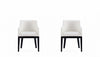 Gansevoort Modern Wood Vegan Leather Armchair in Ivory - Set of 2