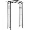 Outsunny Outdoor Garden Arbor With Scrollwork Design, Wedding Arch, Black