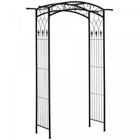 Outsunny Outdoor Garden Arbor With Scrollwork Design, Wedding Arch, Black