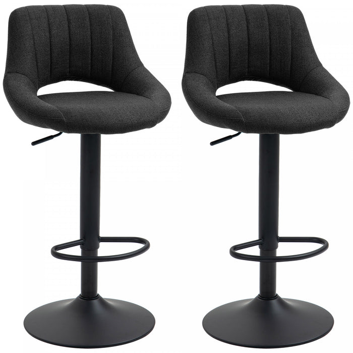 HOMCOM Bar Stools Set of 2 Swivel Adjustable Counter Height Barstools
