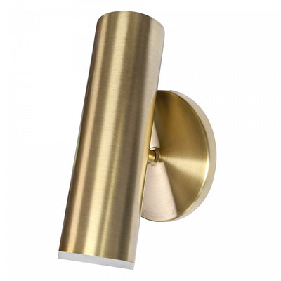 Dainolite Constance LED Wall Sconce 6w Aged Brass Frosted Acrylic Diffuser Lamp|Applique murale Constance de Dainolite en acrylique givré qui diffuse la lumière, avec fini laiton vieilli et ampoule à DEL de 6 W