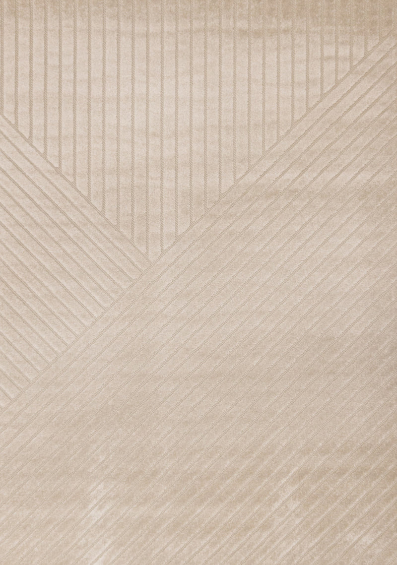 Oslo Beige Angled Striped Design Rug, 5'3