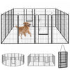 PawHut 16 Panels Dog Playpen, 27\" W x 47\" H Portable Heavy Duty Pet Fence with Door & Strap for Indoor Outdoor Backyard Garden, Foldable Puppy Pet Pen for Large Dogs