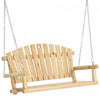 Outsunny Wooden Porch Swing 2-seater Hanging Outdoor Swing Bench W/ Chains