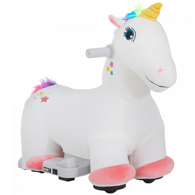 Qaba 6v Ride On Unicorn, Battery Powered Ride-On Kids Electric Ride On Horse, Riding Pony Toy With M|Qaba Cheval Electrique 6v, Cheval Electrique A Piles Pour Enfants, Jouet Poney Avec Musique, Roues E