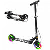 Qaba Scooter For Kids Ages 3-8, Folding Lightweight Kick Scooters With Light Up Wheels, 4 Levels Adjustable Handlebar, Rear Brake & Handbrake For Girls And Boys, Black