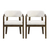 Sophia Dining Arm Chair with Rubberwood Frame Set of 2,Walnut Dining Chair