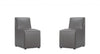 Anna Square Modern Vegan Leather Dining Chair in Graphite - Set of 2
