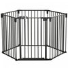 Pawhut Dog Playpen Diy Adjustable, Puppy Play Pen Dog Fences Indoor With Automatically Close Lock, Pet Door For Doorway Stair, Fireplace Christmas Tree Barrier, 6-panel, 30''h