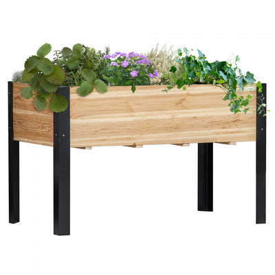 Outsunny 47''x24''x29'' Elevated Planter Box With Legs Raised Garden Bed, Metal Frame Elevated Plant|Outsunny 47''x24''x29'' Lit De Jardin Sureleve, Cadre Metallique, Boite A Plantes Surelevee Pour La