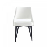 Tremont Modern Metal Vegan Leather Dining Chair in White 