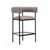 Onda Contemporary Vegan Leather Metal Counter Stool in Taupe
