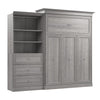 Bestar Versatile Queen Murphy Bed and Closet Organizer with Drawers (103 W) - Platinum Grey