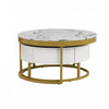 Herman 31.5\" Modern Nesting Coffee Table With Storage Drawers, White