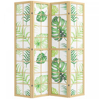 HOMCOM 4 Panel Folding Privacy Screen, Boho Room Divider for Living Room
