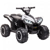 Aosom 12v Kids Powered Ride-On Atv, Four Wheeler Kids Quad With Music, Mp3, Headlights, High & Low Speed, Battery Powered Electric Atv For Boys & Girls Gift, White