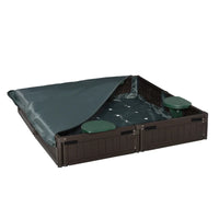 Diy Kids Sandbox With Waterproof Oxford Cover, Sand Playset Station With Bottom Fabric Liner, For 3-