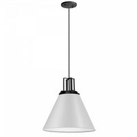 Dainolite Sonus 1 Light Pendant Matte White Matte Black Accent Lamp