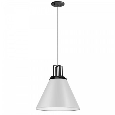 Dainolite Sonus 1 Light Pendant Matte White Matte Black Accent Lamp|Luminaire suspendu Sonus de Dainolite avec fini blanc mat, touches noir mat et 1 ampoule