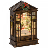 HOMCOM Christmas Snow Globe Lantern w/ Lights, Music and Swirling Glitter