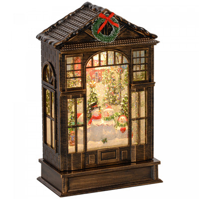 HOMCOM Christmas Snow Globe Lantern w/ Lights, Music and Swirling Glitter