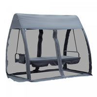 Outsunny 3-seat Outdoor Swing Chair, Porch Swing, Chaise Lounger Bed, Garden Hammock, Converting Fla