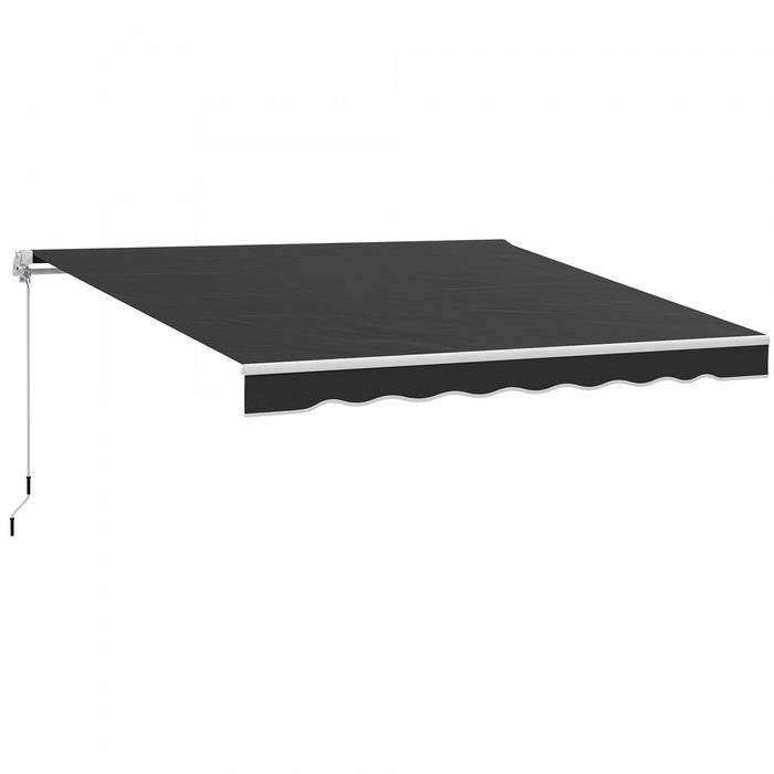 8' x 7' Retractable Awning, Patio Awnings, Sunshade Shelter, Black