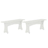 Coney Mid-Century Modern Dining Bench in White - Set of 2
