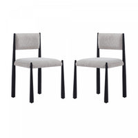 Lennor Mid-Century Modern Boucle Metal Side Chair in Champagne - Set of 2