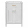 Olivia 24\" Space-saving Storage Bathroom Vanity Combo With Solid Wood Frame - White
