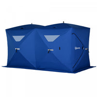 Outsunny 5-8 Person Pop-up Ice Fishing Shelter Tent, Blue