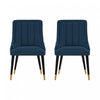 Eda Modern Wood Upholstered Dining Chair in Midnight Blue - Set of 2
