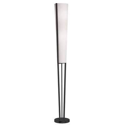 Dainolite Emotions 2 Light Floor Lamp Matte Black White Shade|Lampe à pied Emotions de Dainolite avec abat-jour blanc, fini noir mat et 2 ampoule
