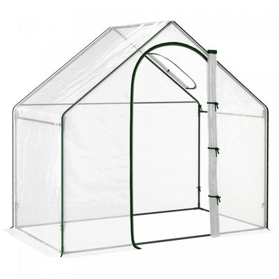 Outsunny 6'x3.3'x5.5' Walk-in Garden Greenhouse With Door And Top Window, Portable Mini Greenhouse F|Outsunny Mini Serre De Jardin 6 X 3,3 X 5,5 Pieds