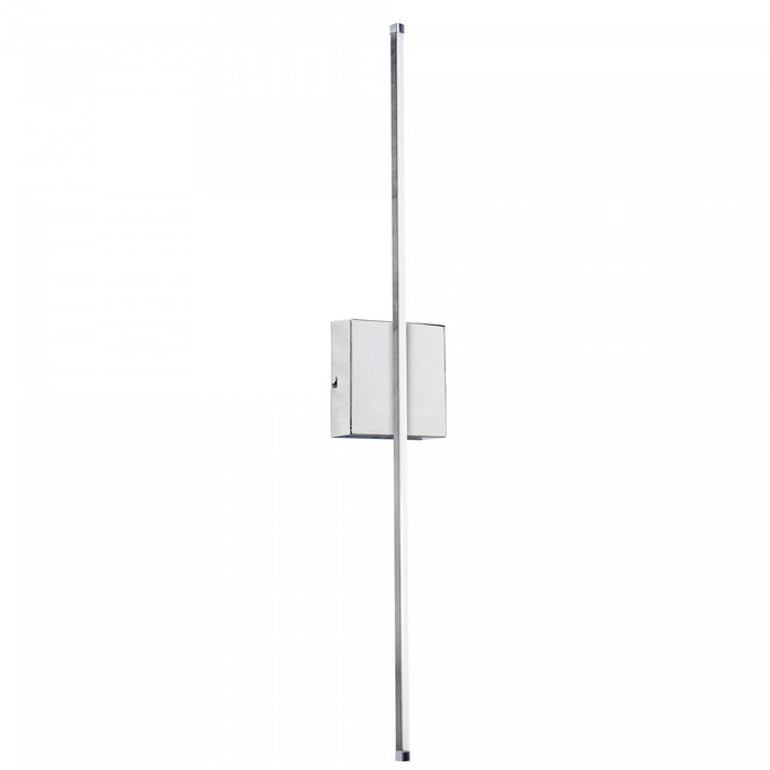 Dainolite Array LED Wall Sconce Vertical 19w Polished Chrome White Acrylic Diffuser Lamp