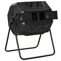 Outsunny 43 Gallon (160l) Tumbling Compost Bin Outdoor Dual Chamber 360° Rotating Composter With Sli