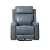 Bellamy 37 in. Leather Match Power Glider Recliner with Adjustable Headrest and USB - Blue | Fauteuil inclinable electrique a mouvement coulissant Bellamy de 37 po en cuir assorti avec appuie-tete ajustable et USB - Bleu