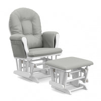 Storkcraft Hoop Glider and Ottoman - White/Light Gray Chair