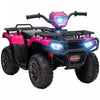 Aosom 12v Kids Atv Quad, 4 Wheeler Battery Powered Ride-On Electric Vehicle With Music Mp3, Headlights, High Low Speed, Treaded Tires, For Boys And Girls Ages 37-60 Months, Pink