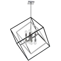 Dainolite Kappa 8 Light Pendant Polished Chrome/Matte Black Finish Lamp